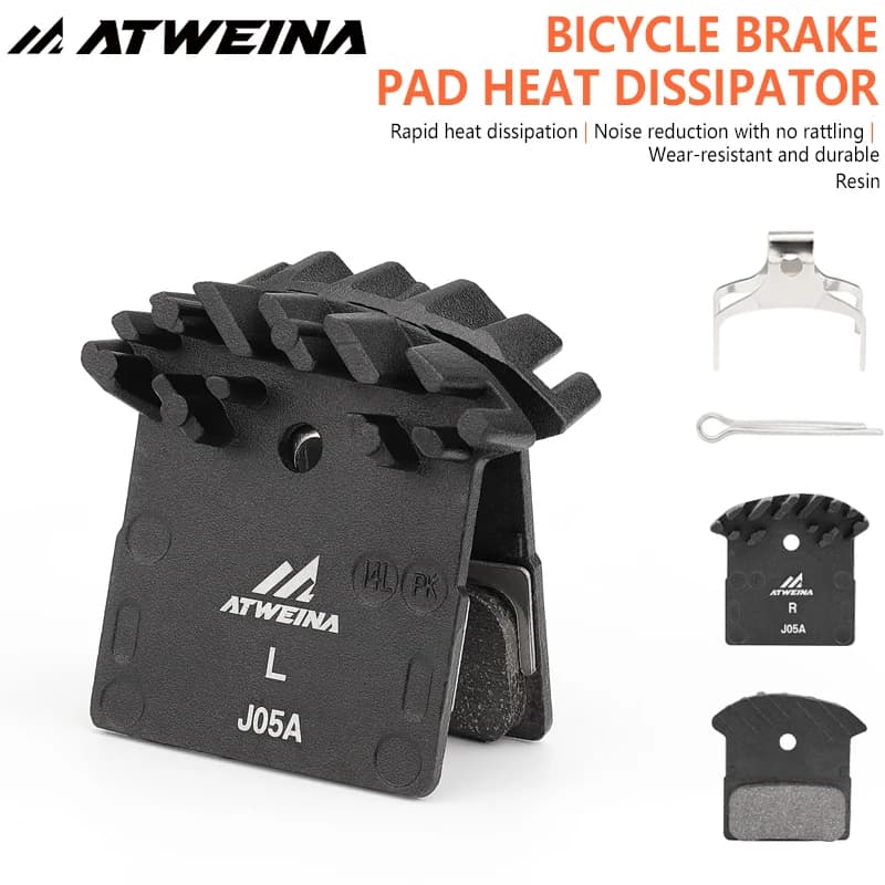 Pastiglie Freno ATWEINA in Metallo per Biciclette MTB e da Strada, Materiale in Resina J05A, Dissipazione del Calore, Riduzione del Rumore e Lunga Durata