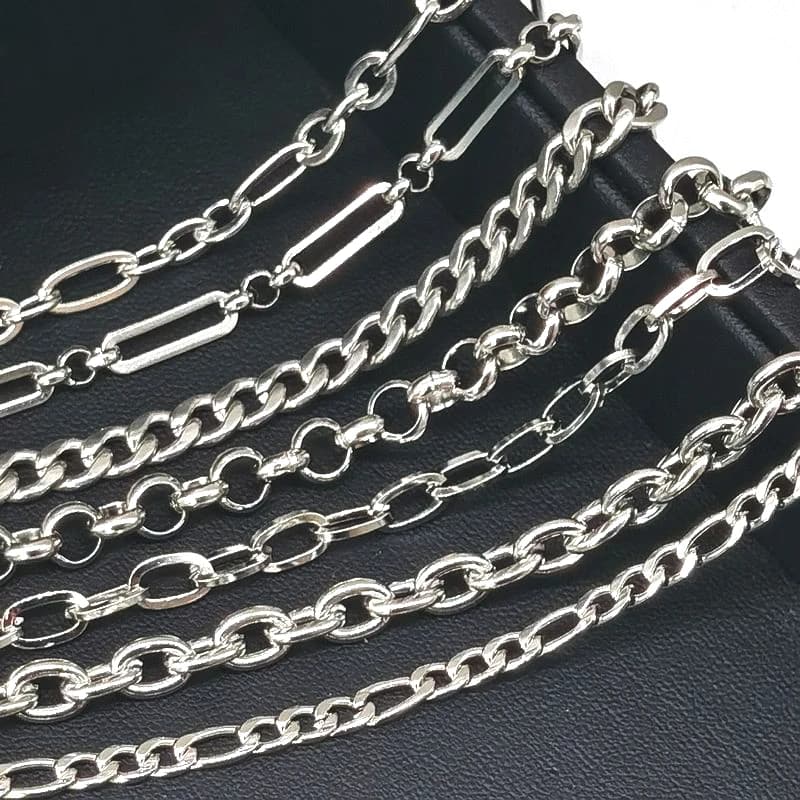 1 meter Stainless Steel Chain Necklace for DIY Jewelry Creation 1:3 NK Rolo Chain Bracelet Accessories