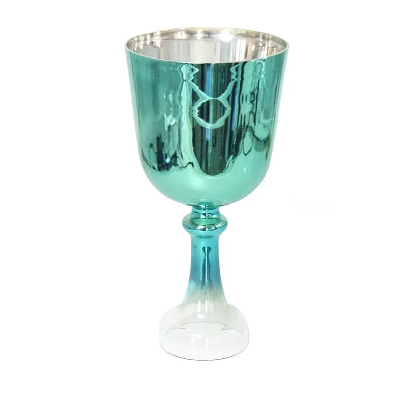ZHQH Raphael Green HandHeld Chalice Crystal Singing Bowl Crystal Music Bowl Percussion Instrument Yoga Healing Bowl with Mallet
