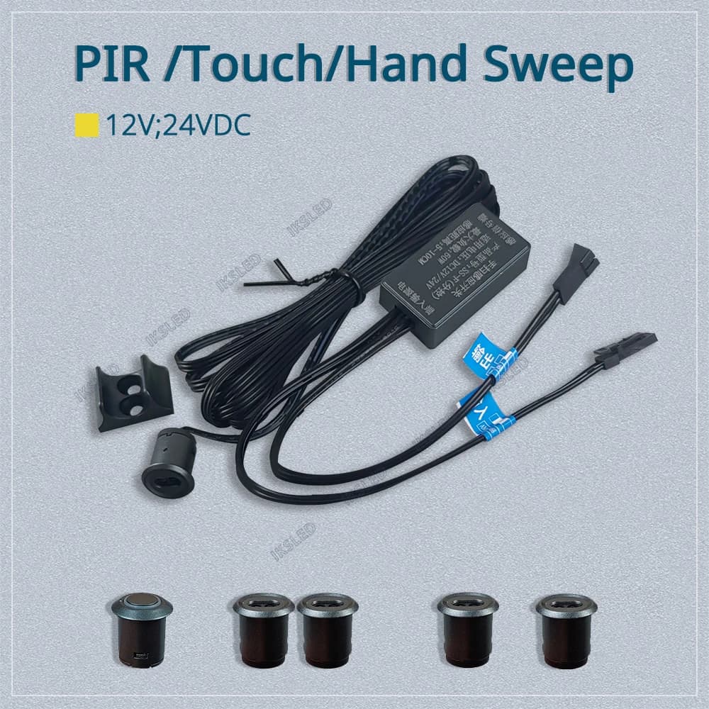 Interruttore del sensore di movimento tattile Onda di scansione manuale On-Off 12V-24V Rilevamento del movimento IR per armadio Luce dell'armadio Lampada del cassetto della porta dell'armadio