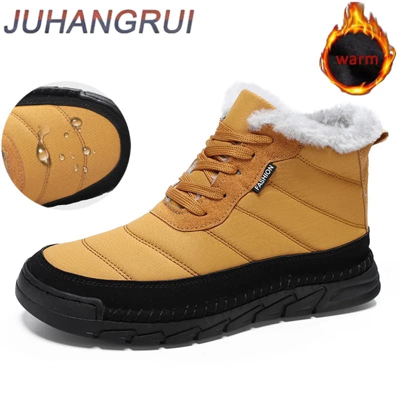 Stivali da neve da uomo invernali taglie forti 48 peluche da esterno caldo escursionismo scarpe da lavoro casual scarpe da ginnastica antiscivolo resistenti all'usura stivali da trekking