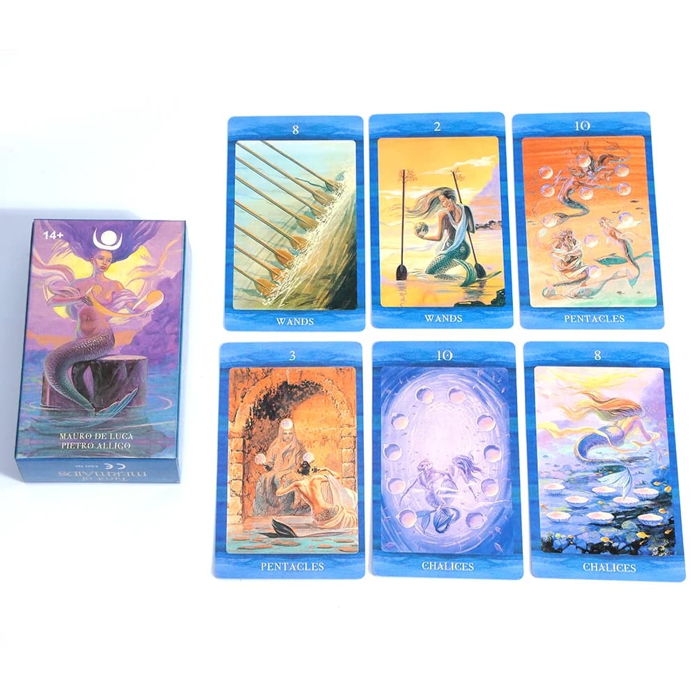 Il più nuovo tarocchi delle sirene prima delle carte dei tarocchi 78 pezzi Carte Rider Waite System Oracle Deck Divinazione Gioco da tavolo Mazzo di tarocchi regalo