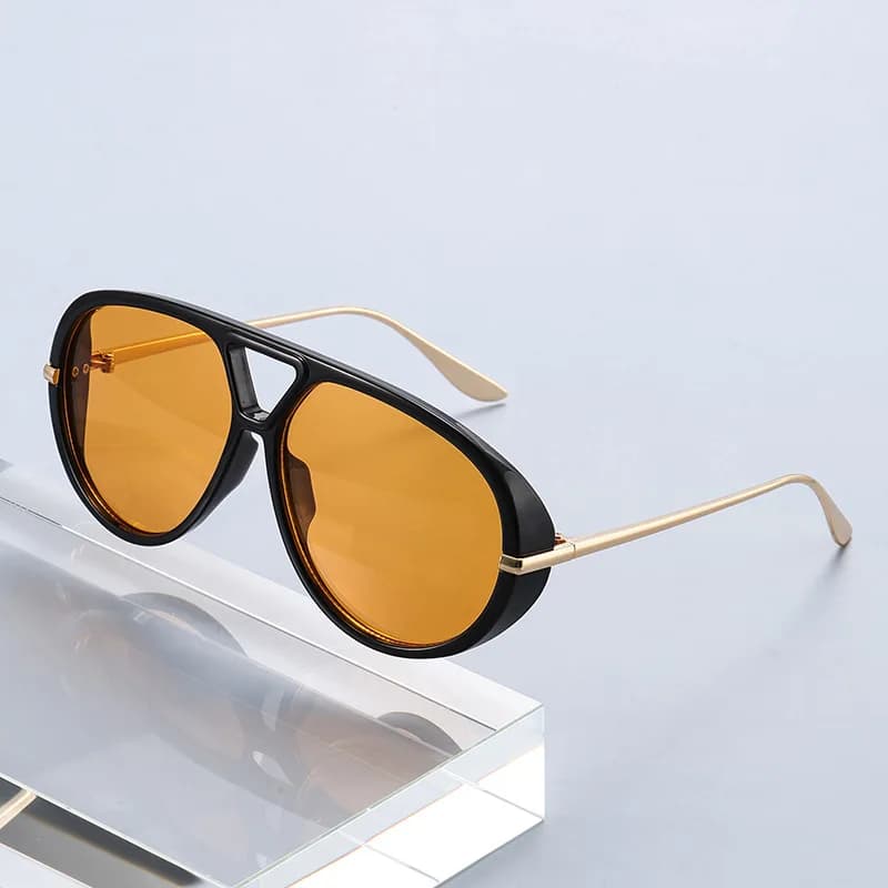 New Oversized Pilot Sunglasses Women Fashion Luxury Big Frame Double Bridge Sunglasses Retro Classic Shades