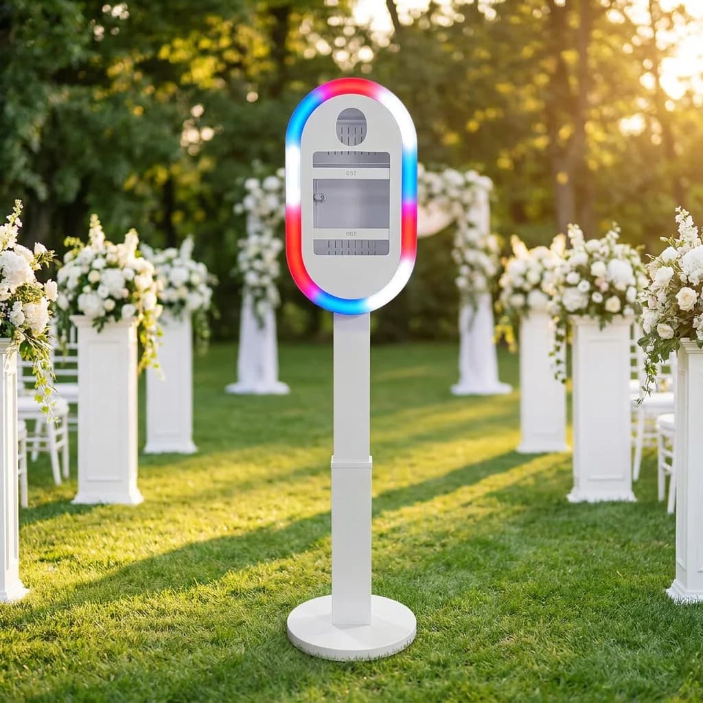 Portable Digital SLR Photo Booth Machine Sturdy Metal Frame Selfie Kiosk for Wedding Birthday Party Event Rental