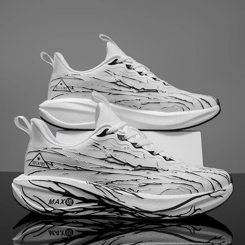 Men's Breathable Casual Sports Road Running Shoes - Non-slip Soft Sole, Striped Design, Low-cut comfortable outdoor training shoes for all seasons, non-slip insole, stylish and simple style, flexible wearability, lightweight construction, exclusive for fitness enthusiasts