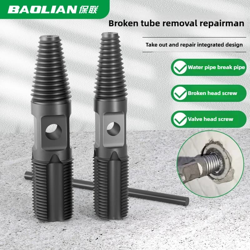 BAOLIAN Estrattore per viti danneggiate Estrattore per viti a doppia testa Set di punte da trapano Tubo dell'acqua Bullone Vite Valvola Filettatura Riparazione RemoverTool