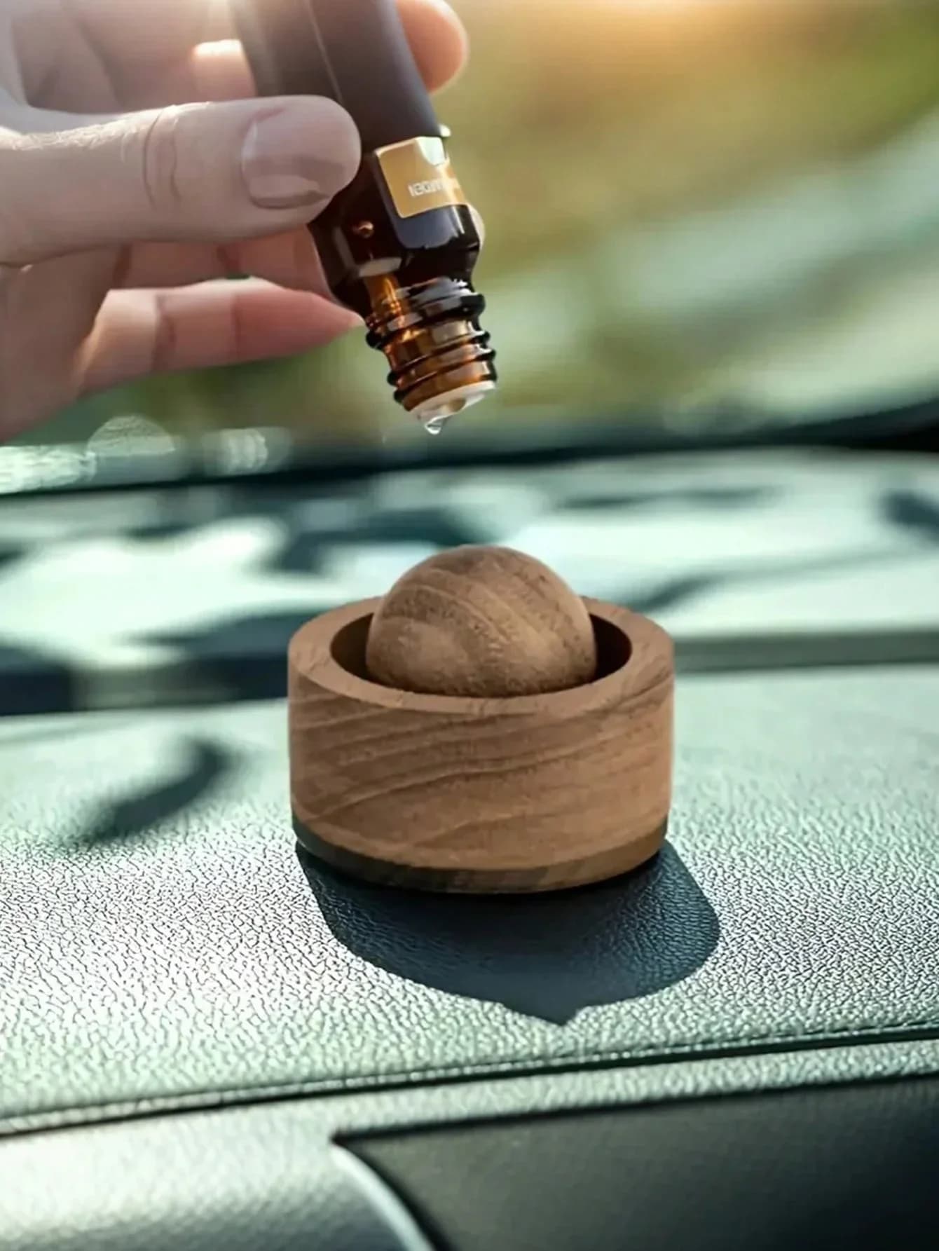 Sfera diffusore di profumo in legno – Diffusore di aromi in legno naturale, adatto per uso domestico, auto, bagno e ufficio