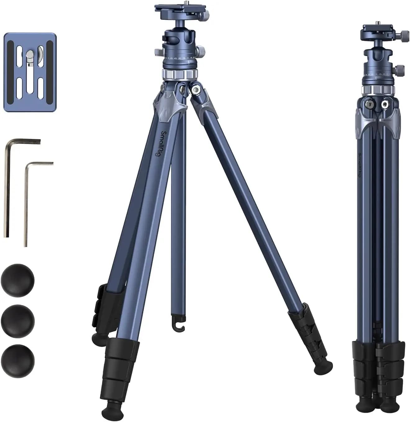 Treppiede da viaggio compatto da 63 pollici con rotazione a 360° ° Testa a sfera, piastra a sgancio rapido e borsa, supporta fino a 8 kg per fotocamere DSLR