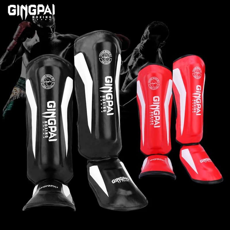 1 paio Addensare MMA Boxe Parastinchi Supporto per caviglia Uomo Donna Attrezzatura per kickboxing Karate Protezioni Sanda Muay Thai Legging