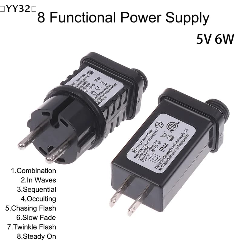 EU/US Plug 5VDC 6W 8 Functional SELV LED Lamp Driver Switch Adapter IP44 Waterproof Laser Lighting Europe Power Supply〔YY32〕