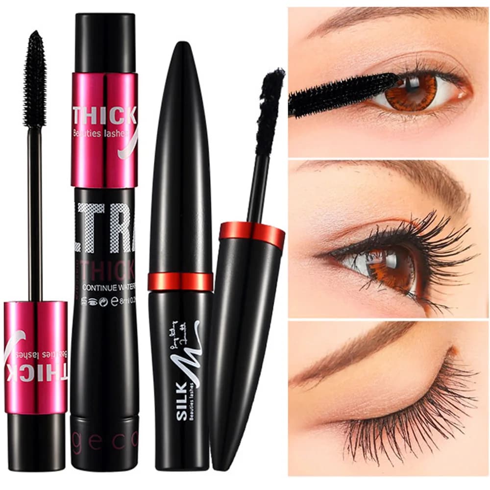 Fiber Mascara set with double waterproof and long-lasting hoses creates long lashes naturally curled without drooping