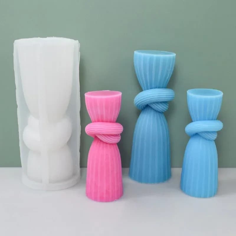 Stampo in silicone 3D nordico minimalista per candele, a nodo, artistico, per aromaterapia fai da te, cera di soia, resina, strumento per creare atmosfera domestica