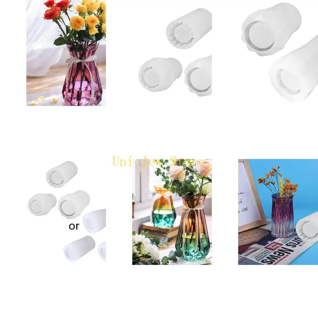 40GB DIY Crafts Resin Vase Silicone Mold Flower Pot Casting Mold Succulents Planter Resin Mold Plant Pot Crystal Epoxy Mold
