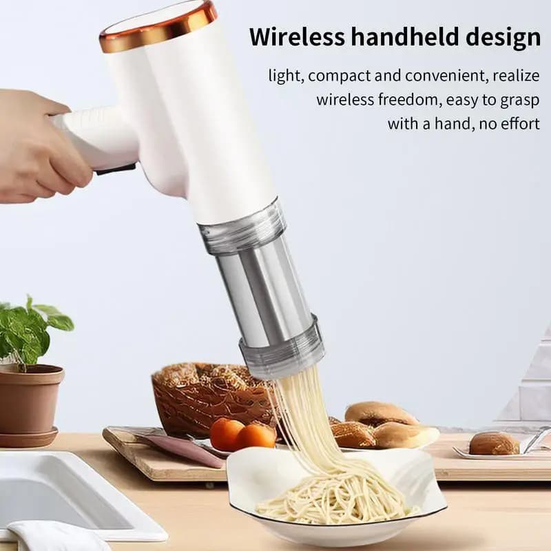 Macchina per la pasta Macchina per la produzione di pasta elettrica Miscelatore portatile con 5 tipi di accessori Strumento per la produzione senza fili per la cottura domestica della pizza