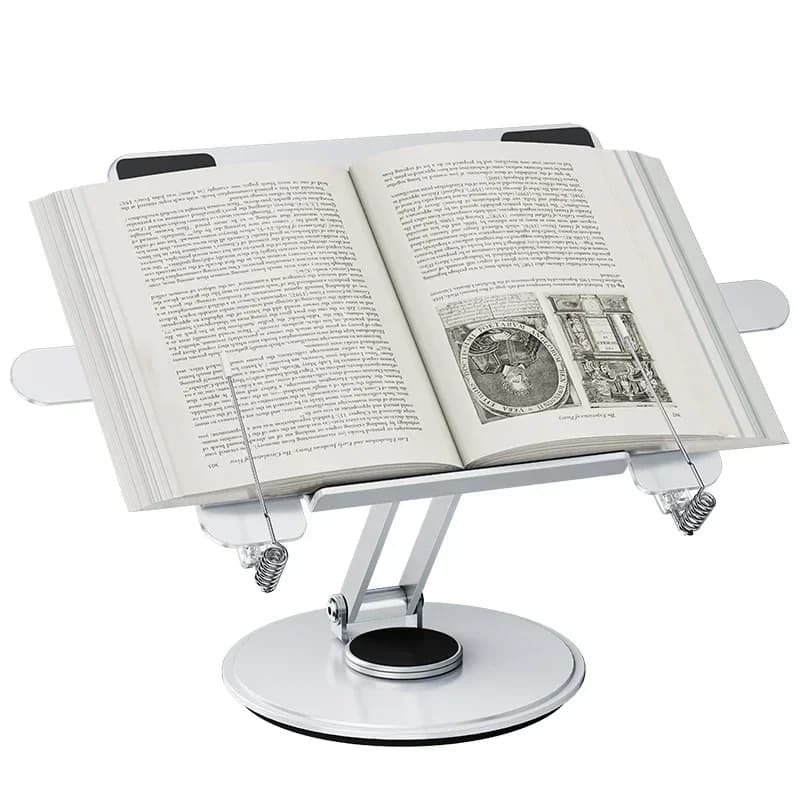 Oatsbasf Desktop[Supporto per tablet in metallo Supporto per tablet regolabile Supporto per laptop girevole a 360 gradi per supporto da lettura per sala da ufficio