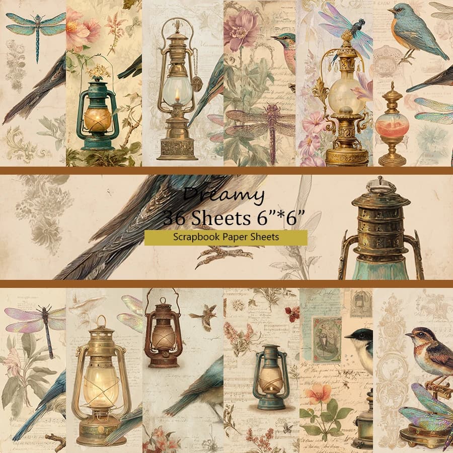 36 Sheets Scrapbooking Paper 6"x6": Mosaic Tile-Inspired Prints for Scrapbooking, Origami & Bohemian DIY Decor