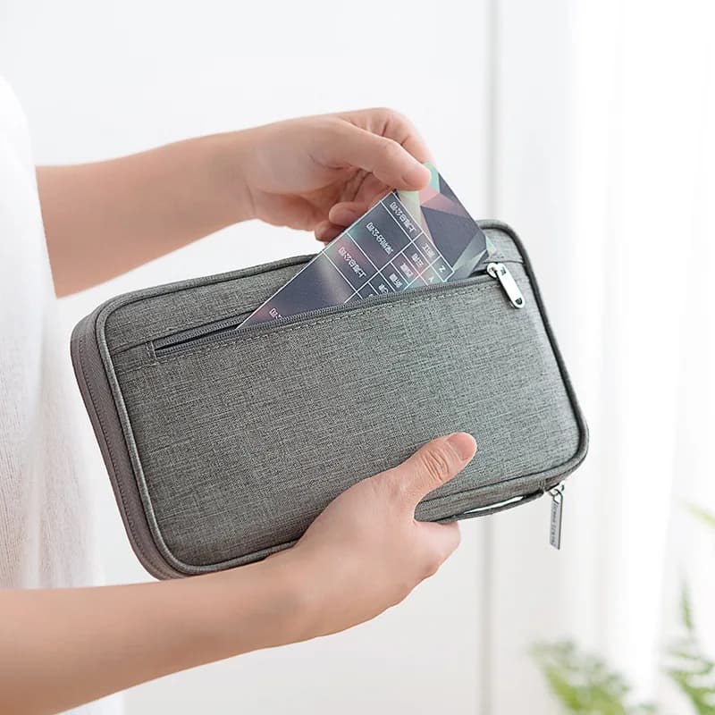Travel Wallet Family Passport Holder Multi-pockets Document Case Organizer Travel Accessories Document Bag Cardholder