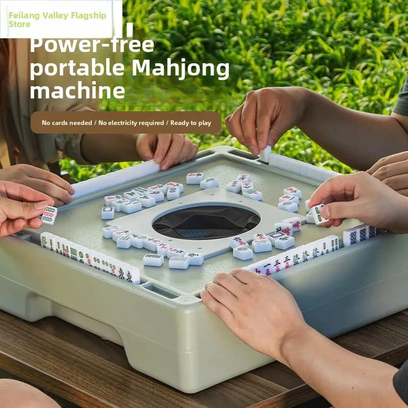 Macchina Automatica Portatile per Mahjong da Viaggio, Set di Tessere Piccole per Mahjong da Campeggio e Dormitorio, Popolare Set Internet Birdie