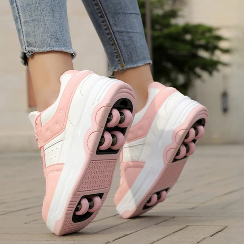 6 wheel roller skating shoes Sneaker with Wheels Roller skating shoes 2 in 1 for skating and parkour