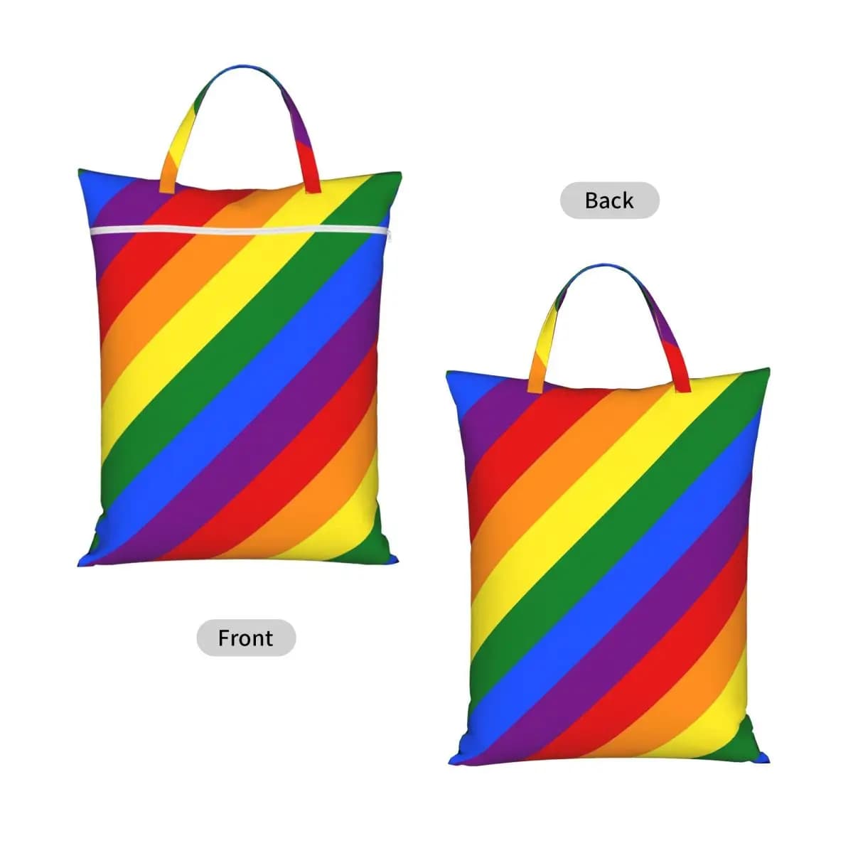 Gay Pride Flag Travel Laundry Bag Waterproof Reusable Dirty Clothes Pouch Gym Yoga Camping Washing Basket