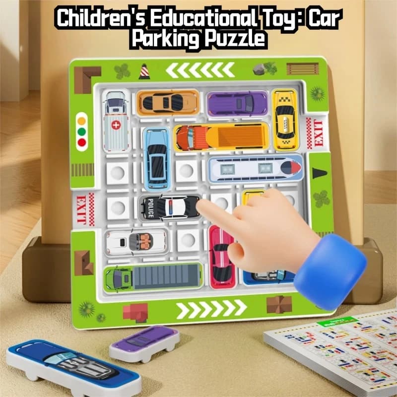 Gioco Educativo per Bambini: Puzzle Parcheggio con Auto Mobili, Labirinto per Allenamento Logico e di Concentrazione, Gioco Familiare per Genitori e Figli