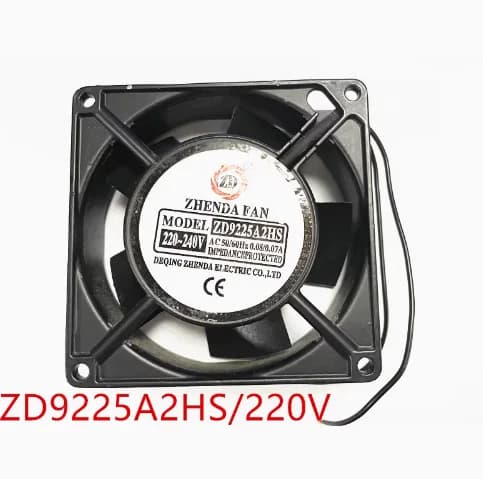 ZD9225A2HS Ventola di raffreddamento a 2 fili CA 220-240 V 0,08/0,07 A 92x92x25 mm
