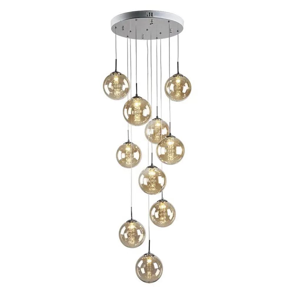 Lampadario a sospensione a soffitto a LED, sfere di vetro, cristallo trasparente, lampada a sospensione per soggiorno, sala da pranzo, ristorante, bar, lampadario da bancone