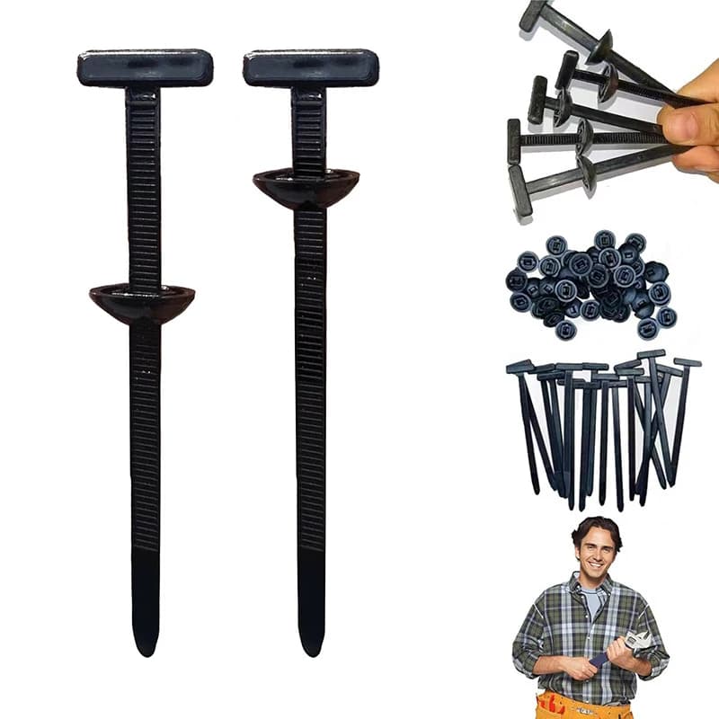 Nuovo Set da 10-100 Pezzi di Fascette Universali in Nylon Autobloccanti con Bottone a Perno, Multiuso per Riparazioni Auto Quotidiane