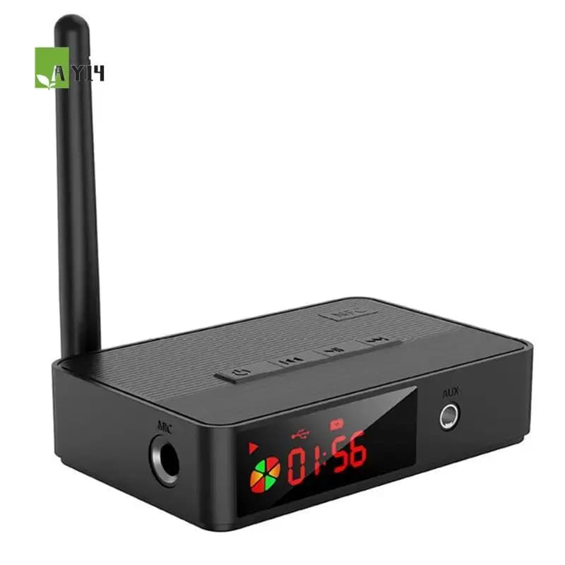 AY14 - Trasmettitore e Ricevitore Bluetooth 5.3 con AUX 3.5mm, Microfono Ottico 6.5mm, USB, Scheda TF, Adattatore Audio Wireless HIFI
