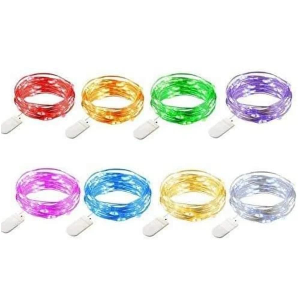 Lucine a batteria da 2 m 20 LED Mini luci a corda lucciola in filo di rame per matrimoni interni ed esterni