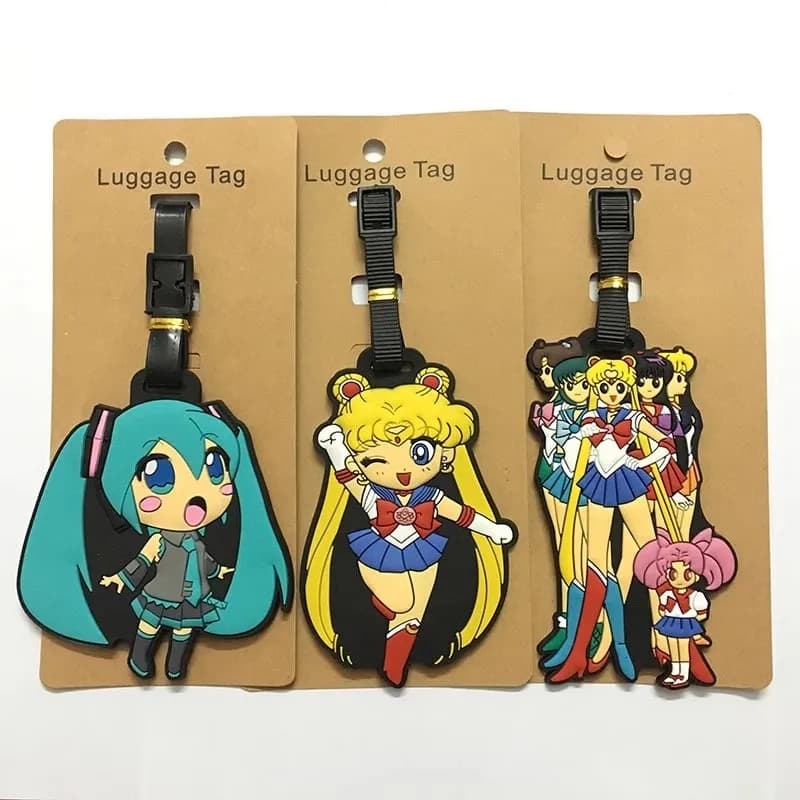 Accessori da viaggio Sailor Moon giapponesi etichetta per bagagli etichetta per bagaglio in Gel di silice porta indirizzo ID etichetta per imbarco bagagli etichetta portatile