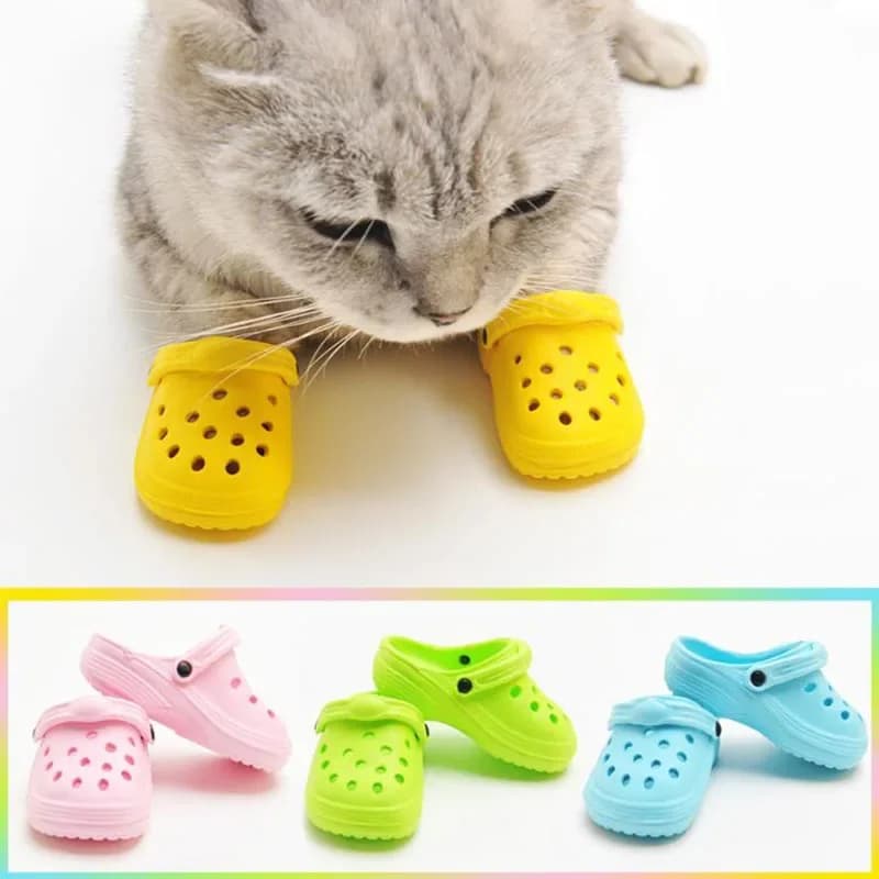 2 pz/set scarpe da spiaggia di sabbia per cani da compagnia scarpe da gatto impermeabili antiscivolo stivali di gomma per calzature da esterno calze per cani e gatti copripiedi