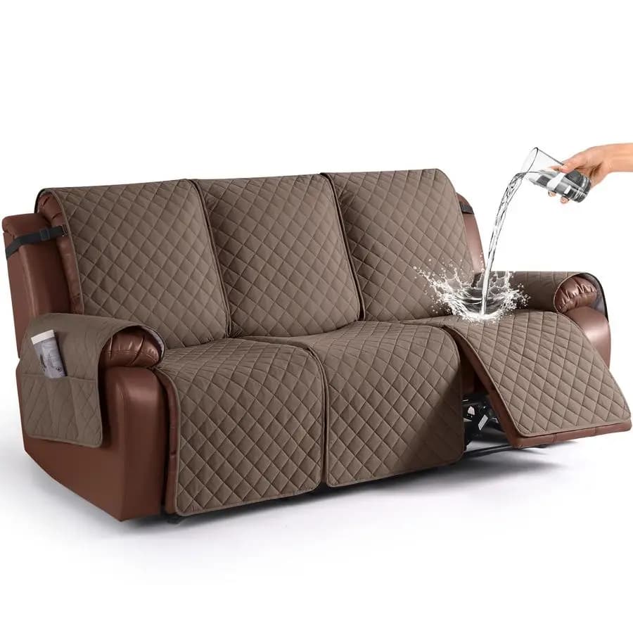 100% Waterproof Reclining Covers, 3 Seat Sofa Covers, Furniture Protection with Removable Cover