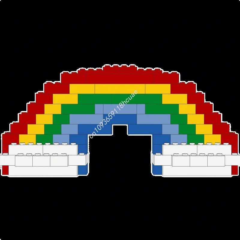 119 Pezzi MOC Nuvole Arcobaleno, Blocchi da Costruzione Creativi, Idea Regalo di Natale, Mattoncini Educativi per Bambini