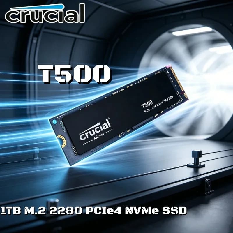 Crucial T500 1TB PCIe4 NVMe M2 2280 Internal SSD 7300MB/s Quick Boot Gaming Hard Drive Compatible PlayStation 5 Laptop DesktopPC