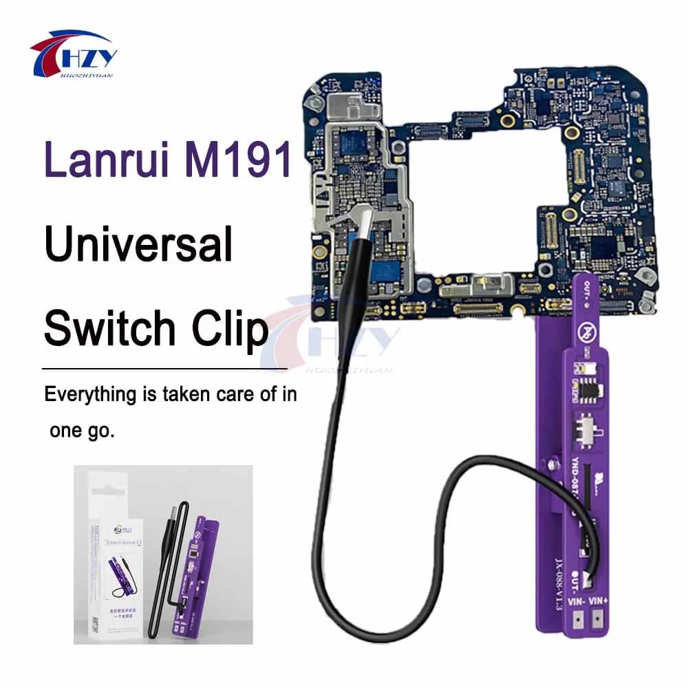 LANRUI M191 Clip Universale per Interruttore per Riparazione Smartphone e Tablet, Strumento per Risoluzione Problemi di Accensione e Rilevamento Corrente della Scheda Madre