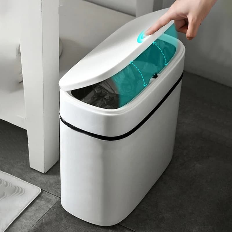 Bidoni della spazzatura da bagno da 14 litri cestino della spazzatura di tipo a pressione scatola di immagazzinaggio della pattumiera impermeabile per uso domestico cestini della spazzatura da cucina cestino di carta