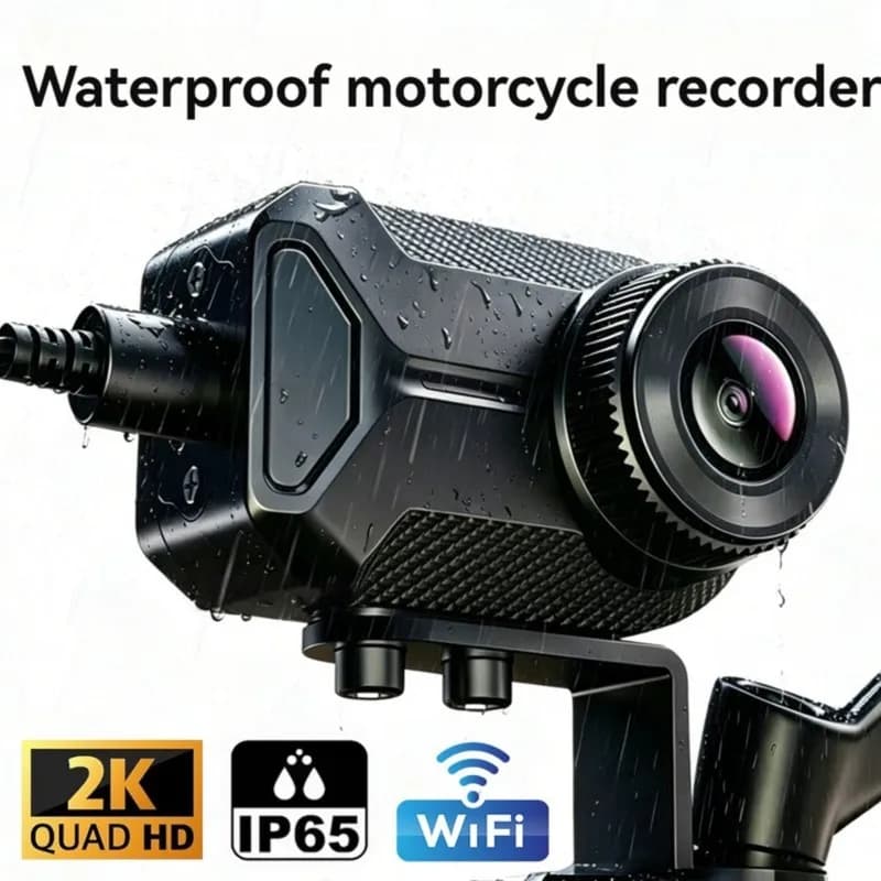 Waterproof IP65 2K HD Wifi Motorcycle Camera Recording 140 Degree Wide Angle HD Video Recorder DVR Dash Cam