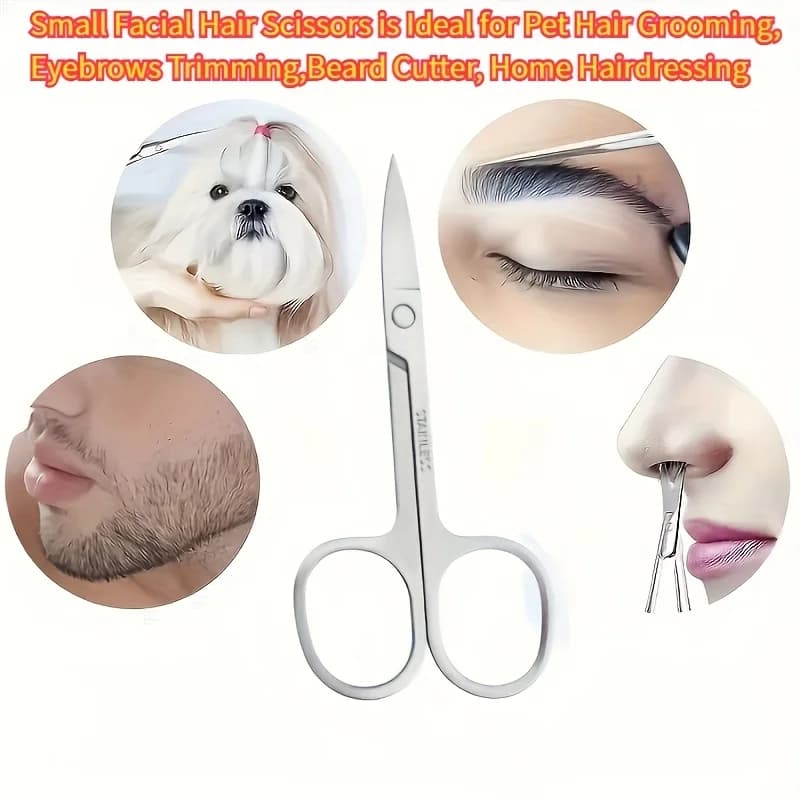 Professional stainless steel eyebrow scissors Sharpened blades for precise facial hair, eyebrows, beard, nose, nails and foot grooming