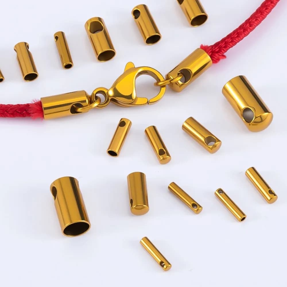 20 pz. Terminali a cappuccio in acciaio inossidabile anti-sbiadimento per gioielli fai da te, bracciali, collane, forniture all'ingrosso