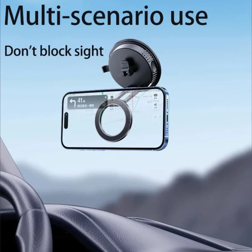 Strong Suction Foldable Magnetic Car Phone Holder 360° Rotation for MagSafe iPhone 15 14 Pro Dashboard Windshield All GPS Phones
