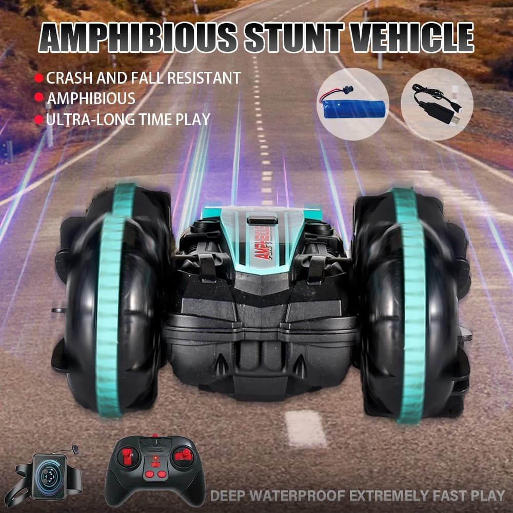 Giocattoli per bambini romanzi giocattoli per bambini anfibio stunt car Auto telecomando Design impermeabile 360 ° auto da deriva RC con rotazione acrobatica