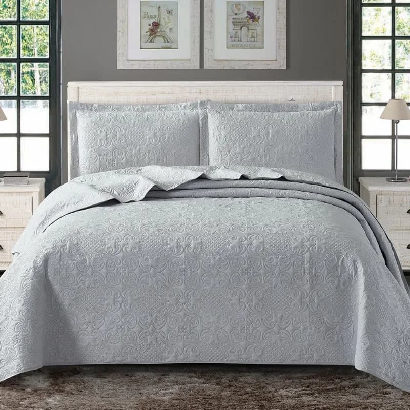 Luxury Solid Color Quilted Bedspread 2/3pcs Set Bedsheet And Pillowcase King Queen Size Bed Cover Embossed Bed Coverlet