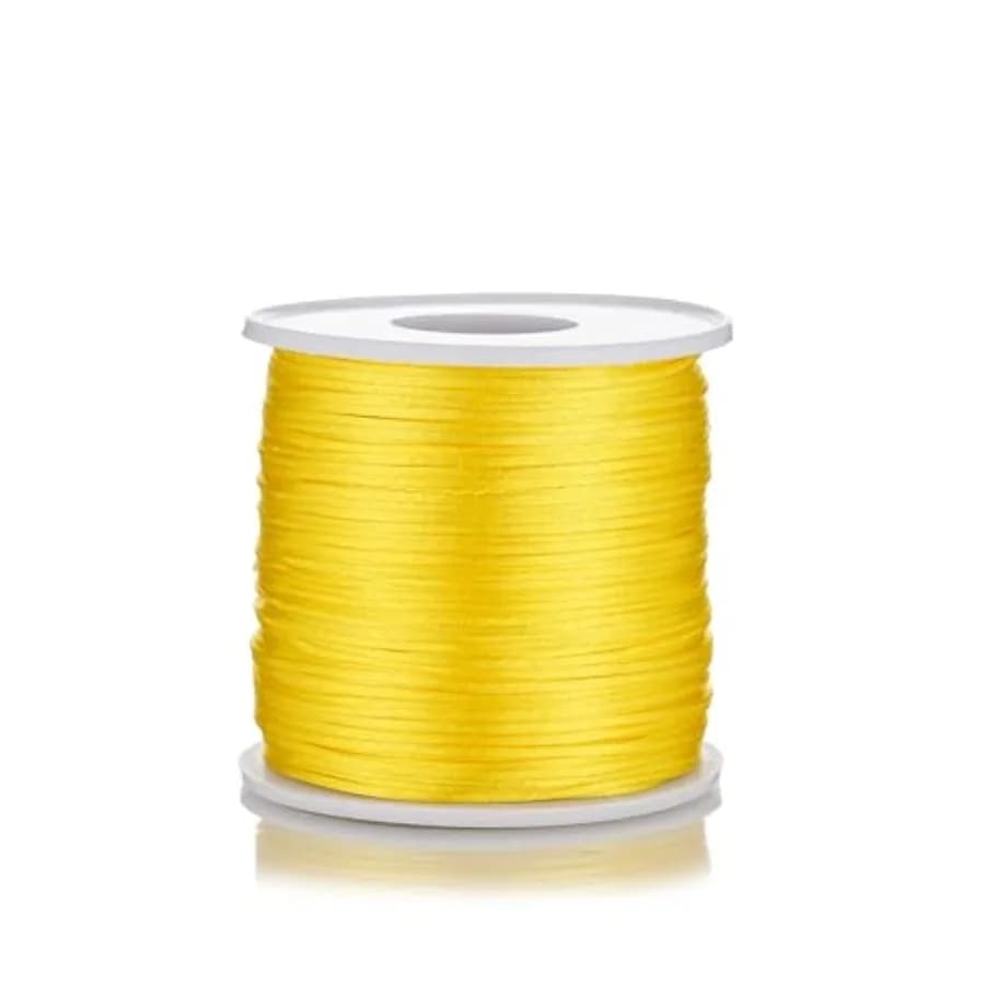 Nylon Satin Cord 1mm Rattail - 110 Yards Chinese Knotting Rat Tail Silk for Bracelet Necklace Jewelry Making Macrame Trim