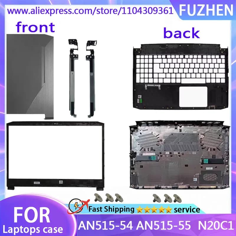 Nuovo Per AN515-44 AN515-45 AN515-55 LCD Del Computer Portatile Della Copertura Posteriore/Cornice Anteriore/Palm Pad Tastiera/Copertura Inferiore/cerniera