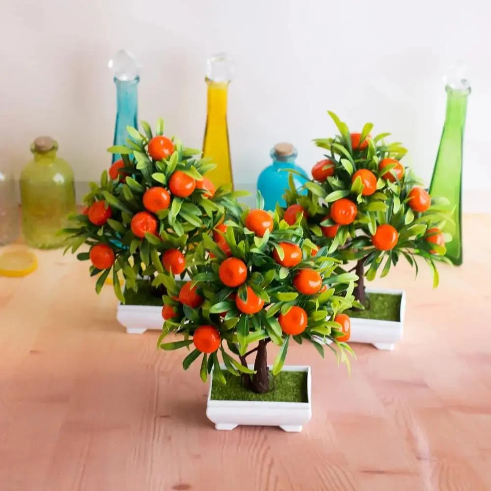 Piante Artificiali Bonsai 2026, Albero di Arancio in Vaso, Decorazione per Matrimoni, Banchetti, Feste, Hotel, Ornamento Floreale per Soggiorno e Casa