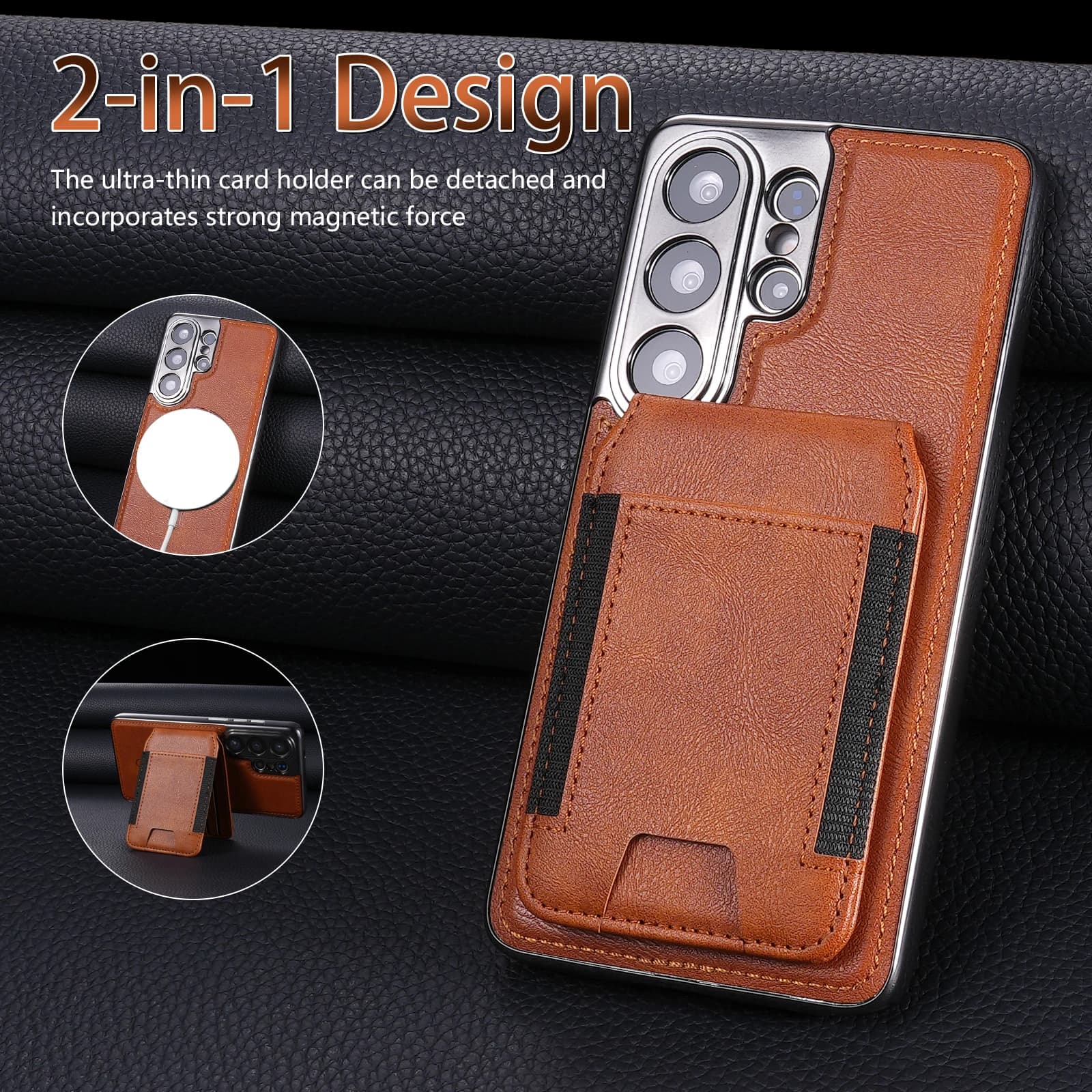 Custodia Vintage in Pelle con Chiusura Magnetica per Samsung Galaxy S26 Ultra S26+ Plus con Supporto Magnetico e Porta Carte Integrato