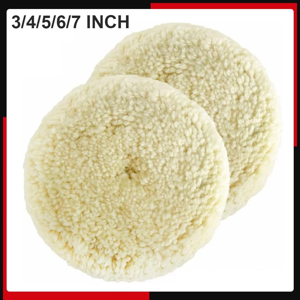2 pezzi tamponi per lucidatura 3/4/5/6/7 pollici kit tampone per lucidatura in lana naturale disco per lucidatura per taglio composto tamponi per lucidatura per riparazione carrozzeria auto
