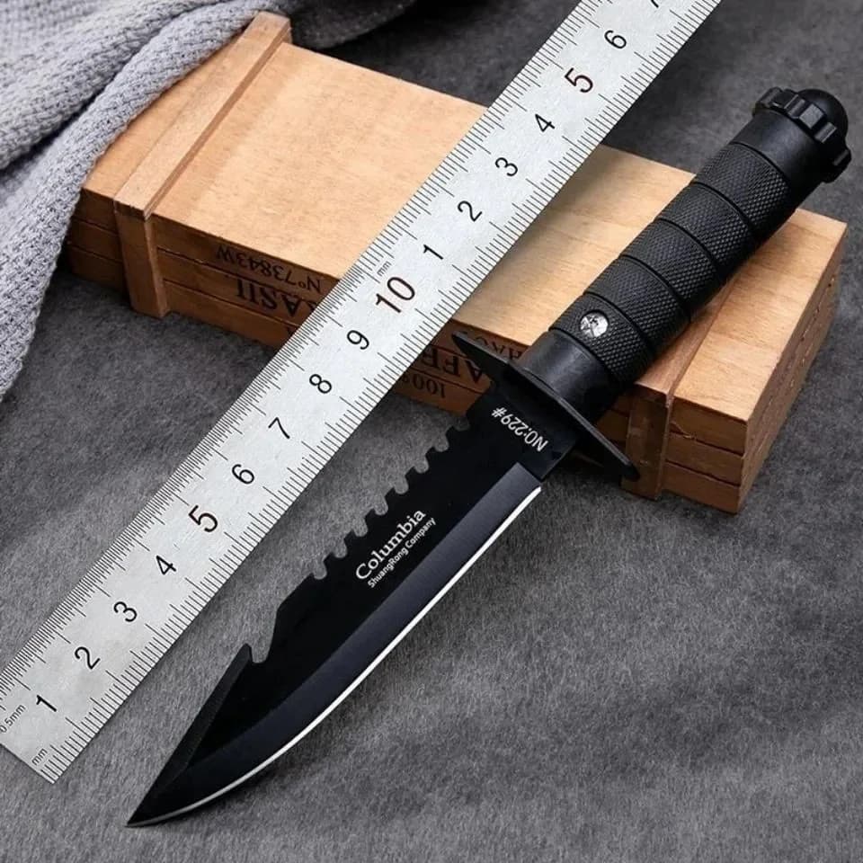 7CR17MOV Camping Outdoor Straight Knife Jungle Camping Kitchen Fruit Knife ABS Handle Knife High Hardness Edc