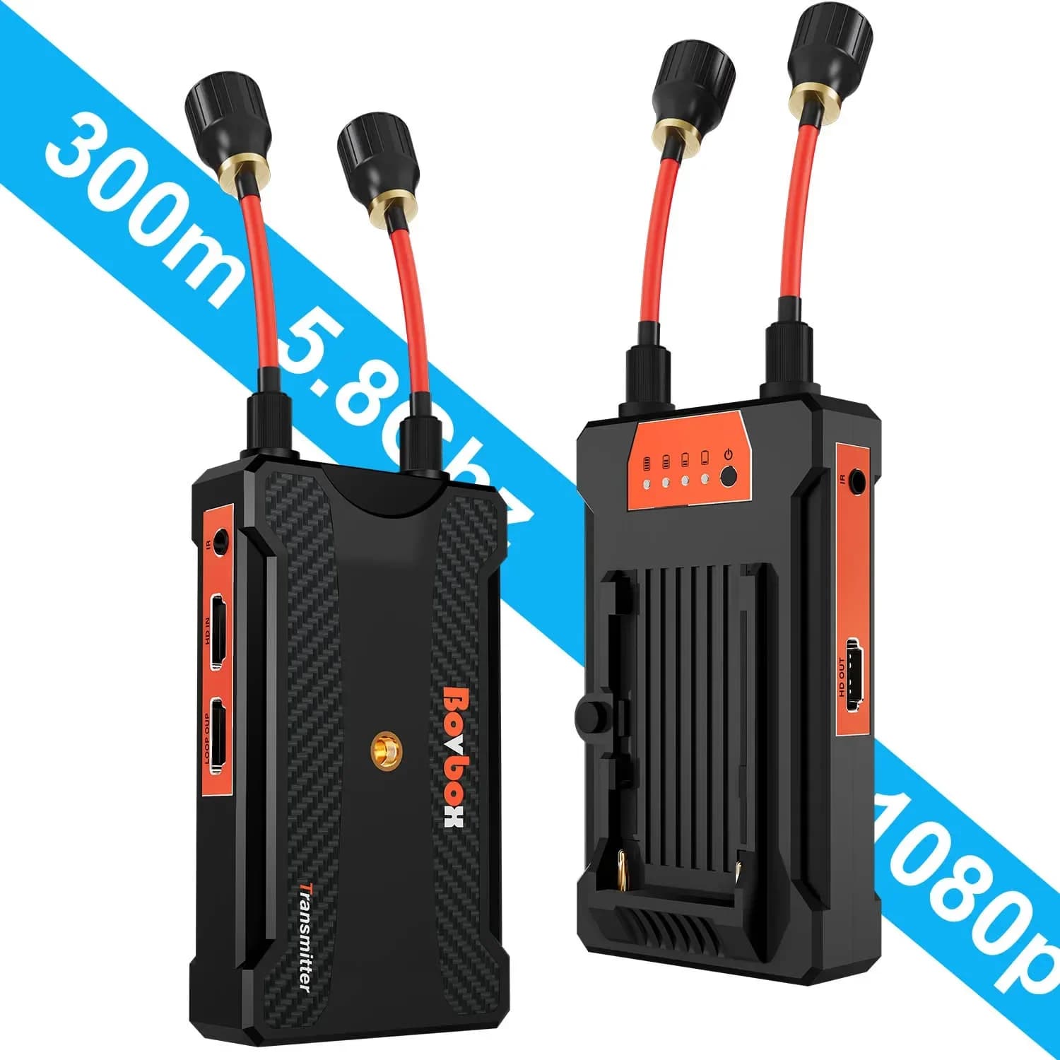 5.8GHz Wireless HDMI Extender 300m trasmettitore Video ricevitore supporto NP F970 batteria per fotocamera DSLR PS4 PC Live To TV Monitor